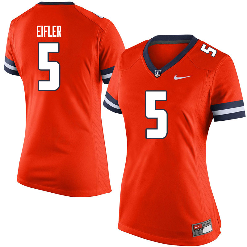 Women #5 Milo Eifler Illinois Fighting Illini College Football Jerseys Sale-Orange